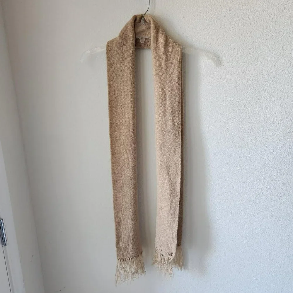 Vintage Y2k beige tan scarf minimalist cottage boho Preppy Norm Core Classic